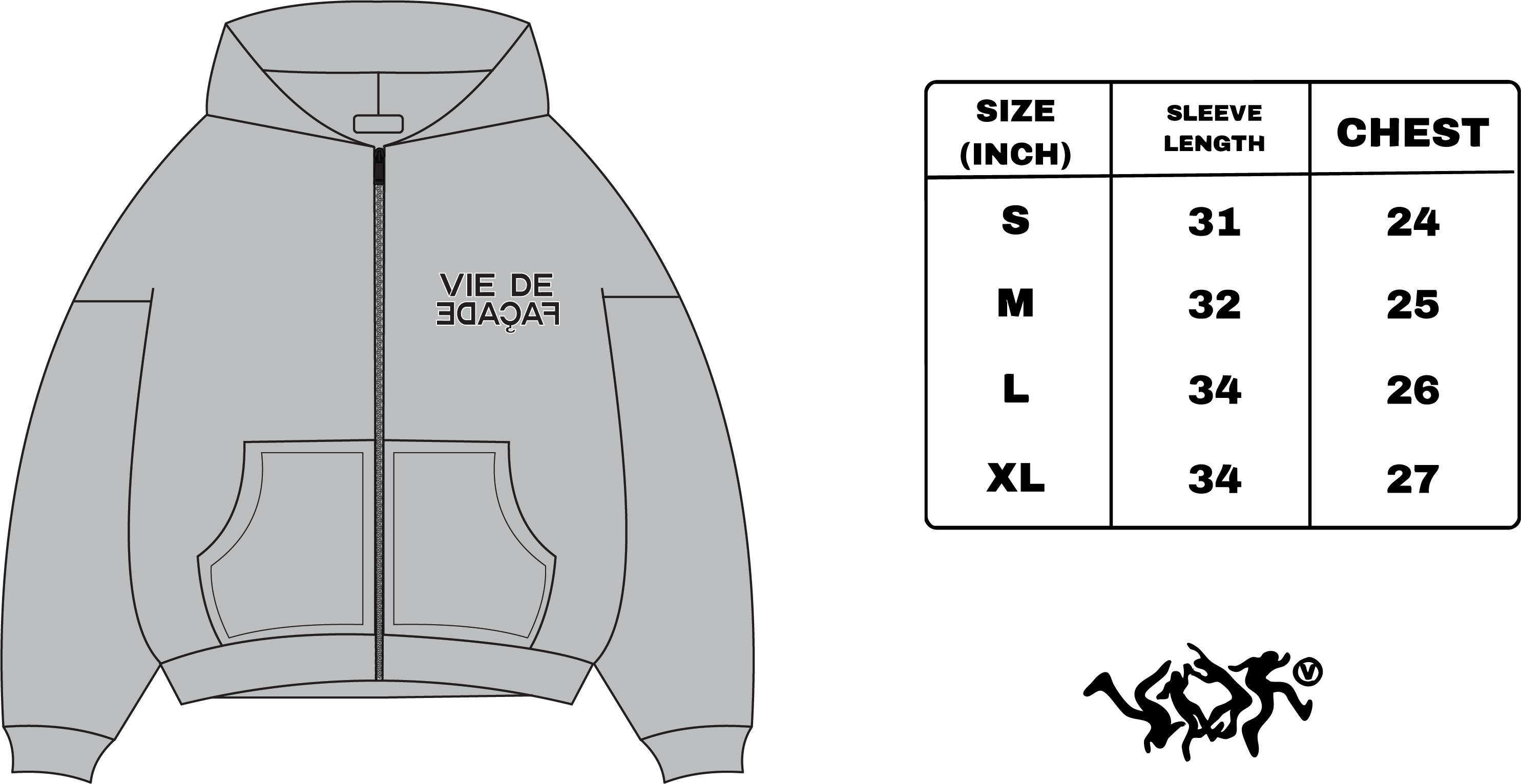 VDFAÇADE ZIPPER (GREY)